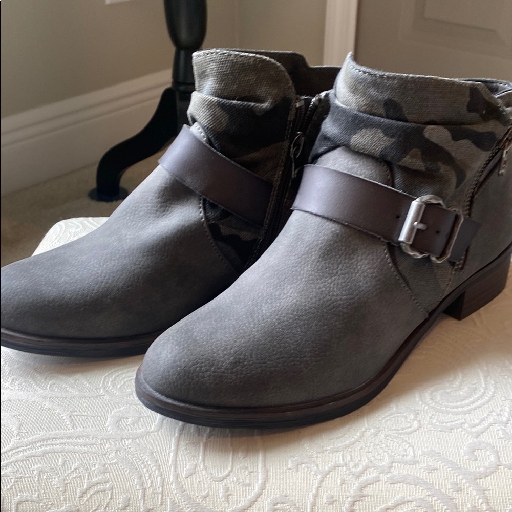 Dark Green Ankle Boots with Camo Detail by Blowfish NW